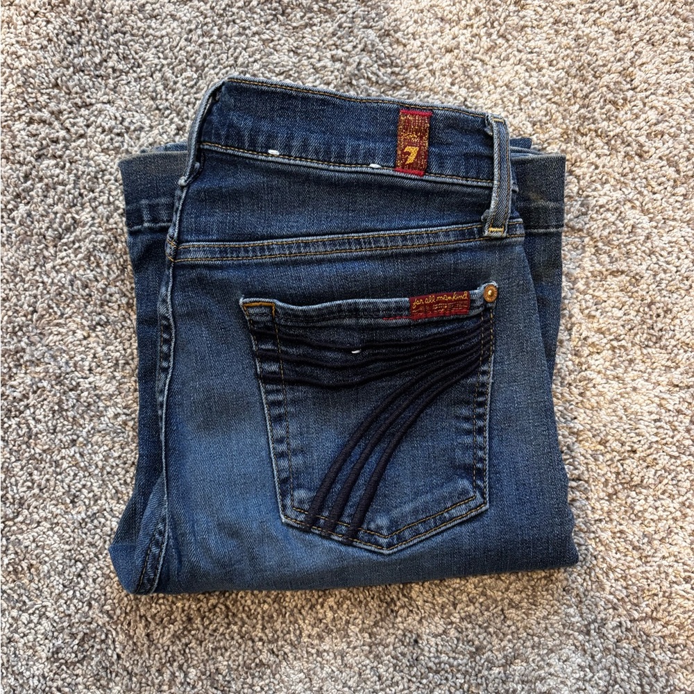 7famk - 7 For All Mankind Dark Blue Flare Jeans
